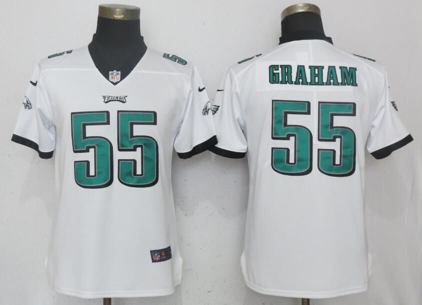 Women Philadelphia Eagles #55 Graham White Vapor Untouchable Playe Nike NFL Jerseys->women nfl jersey->Women Jersey